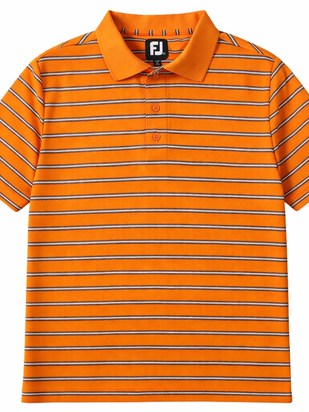 FootJoy Orange Striped Golf Polo Conomo Point Club Logo Size L